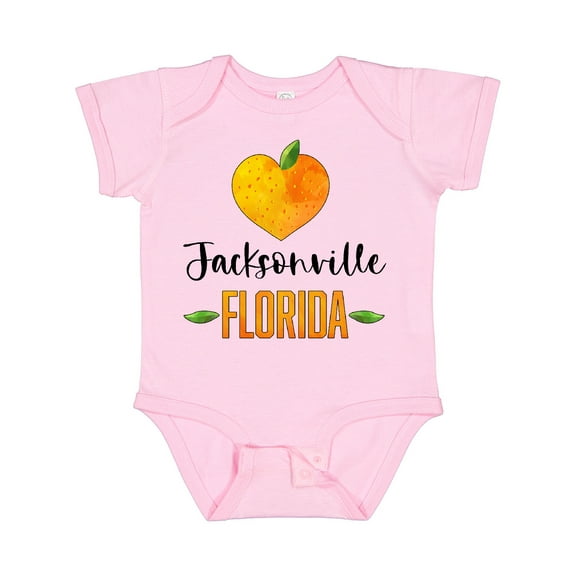 Inktastic Jacksonville Florida Orange in Heart Boys or Girls Baby Bodysuit
