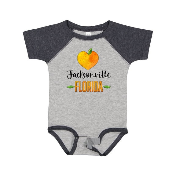 Inktastic Jacksonville Florida Orange in Heart Boys or Girls Baby Bodysuit