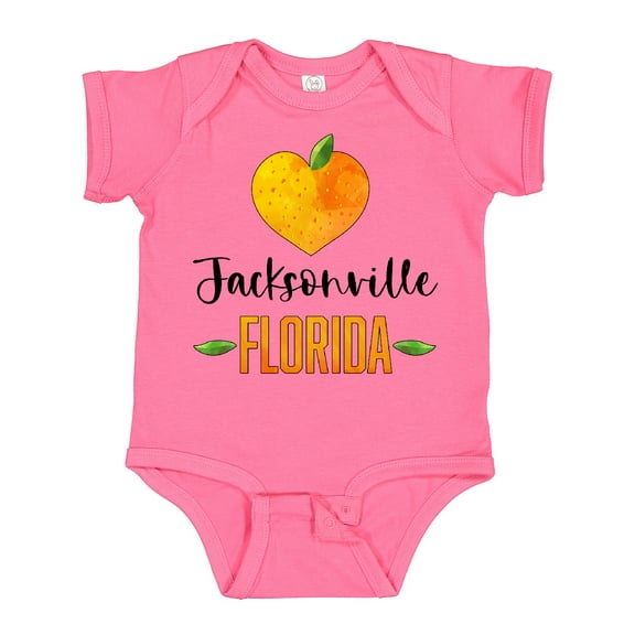 Inktastic Jacksonville Florida Orange in Heart Boys or Girls Baby Bodysuit