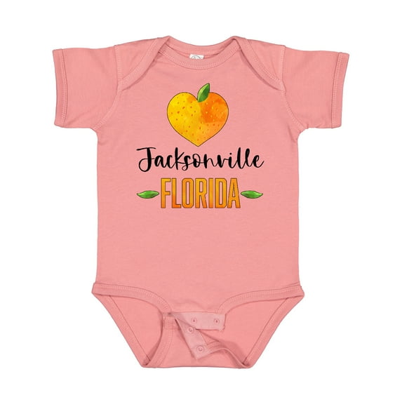 Inktastic Jacksonville Florida Orange in Heart Boys or Girls Baby Bodysuit