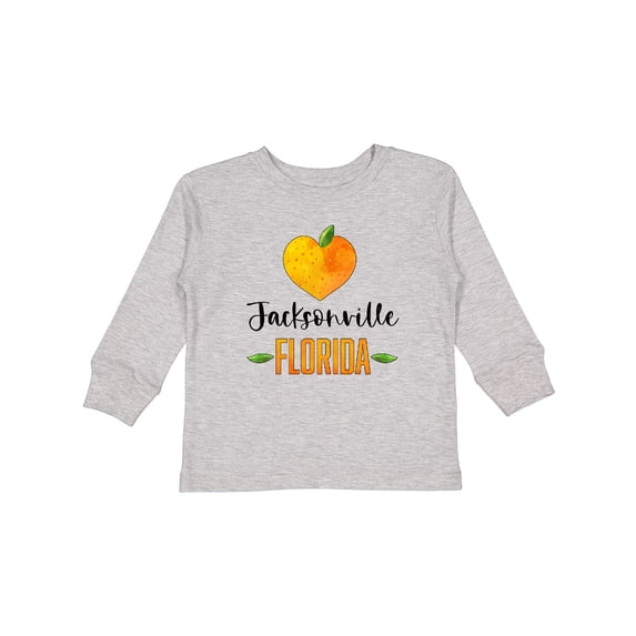 Inktastic Jacksonville Florida Orange in Heart Boys or Girls Long Sleeve Toddler T-Shirt