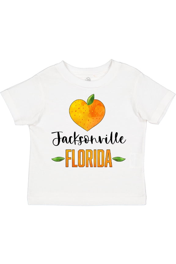 Jacksonville Florida Orange in Heart Boys or Girls Toddler T-Shirt