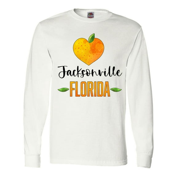 Inktastic Jacksonville Florida Orange in Heart Long Sleeve T-Shirt