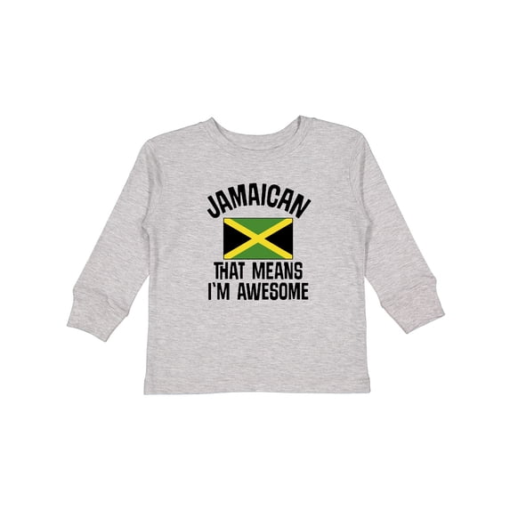 Inktastic Jamaica Awesome Jamaican Boys or Girls Long Sleeve Toddler T-Shirt