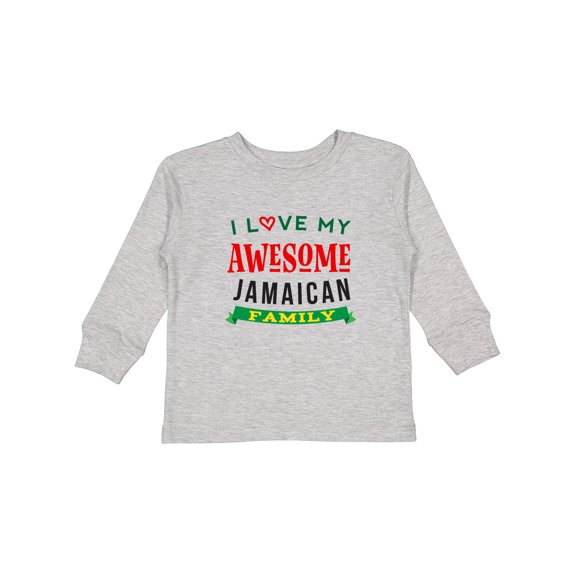 Inktastic Jamaica Awesome Jamaican Family Boys or Girls Long Sleeve Toddler T-Shirt