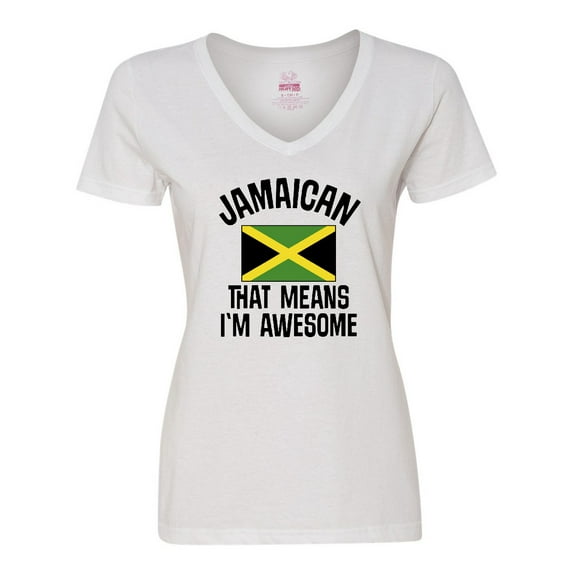 Inktastic Jamaica Awesome Jamaican Women's V-Neck T-Shirt