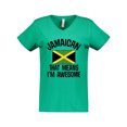 thumbnail image 1 of Inktastic Jamaica Awesome Jamaican Women's V-Neck T-Shirt, 1 of 5