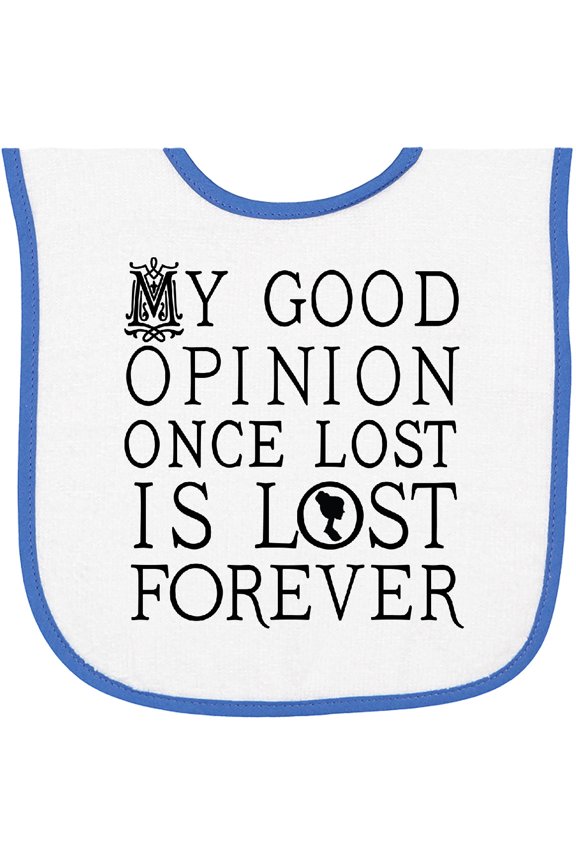 Jane Austen Good Opinion Quote Baby Terry Cloth Bib