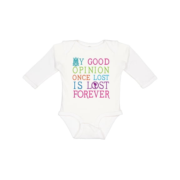 Inktastic Jane Austen Good Opinion Quote Girls Long Sleeve Baby Bodysuit