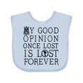 thumbnail image 1 of Inktastic Jane Austen Good Opinion Quote Girls Baby Bib, 1 of 4