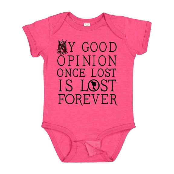 Inktastic Jane Austen Good Opinion Quote Girls Baby Bodysuit