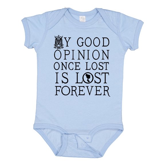 Inktastic Jane Austen Good Opinion Quote Girls Baby Bodysuit