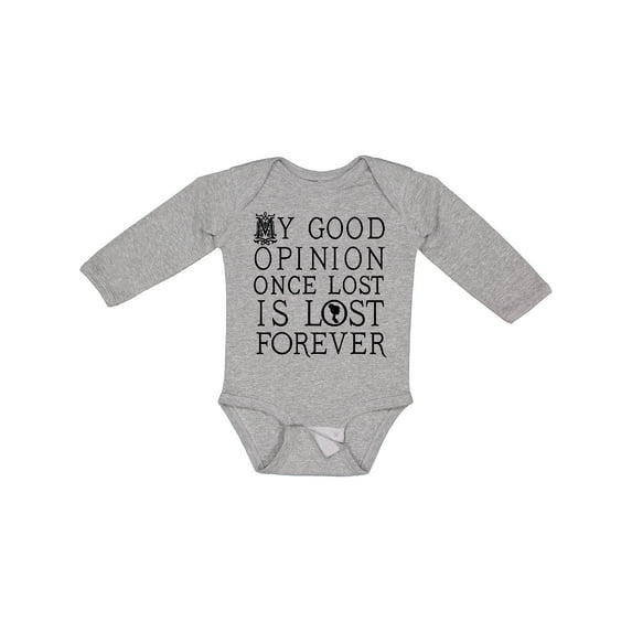Inktastic Jane Austen Good Opinion Quote Girls Long Sleeve Baby Bodysuit