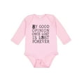 thumbnail image 1 of Inktastic Jane Austen Good Opinion Quote Girls Long Sleeve Baby Bodysuit, 1 of 5