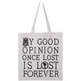 thumbnail image 1 of Inktastic Jane Austen Good Opinion Quote Tote Bag, 1 of 4