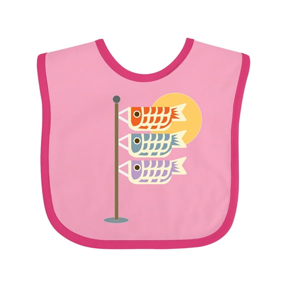 Inktastic Japanese Carp Fish Flags Boys or Girls Baby Bib