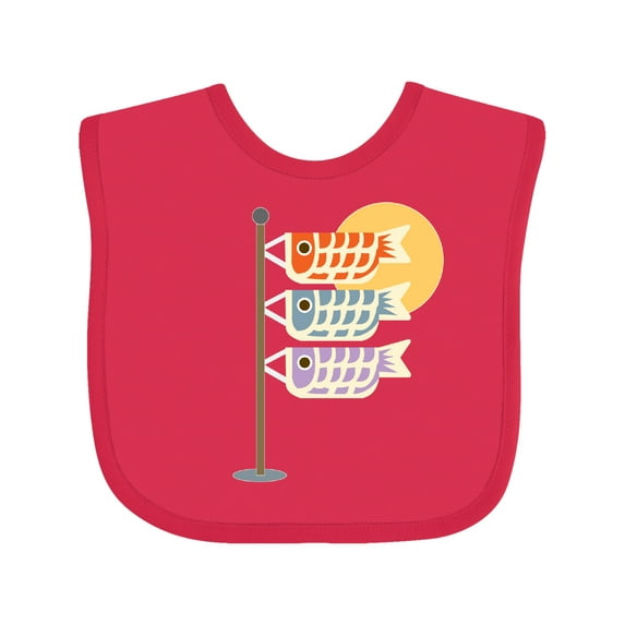 Inktastic Japanese Carp Fish Flags Boys or Girls Baby Bib