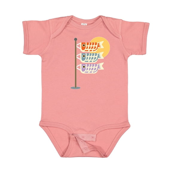 Inktastic Japanese Carp Fish Flags Boys or Girls Baby Bodysuit
