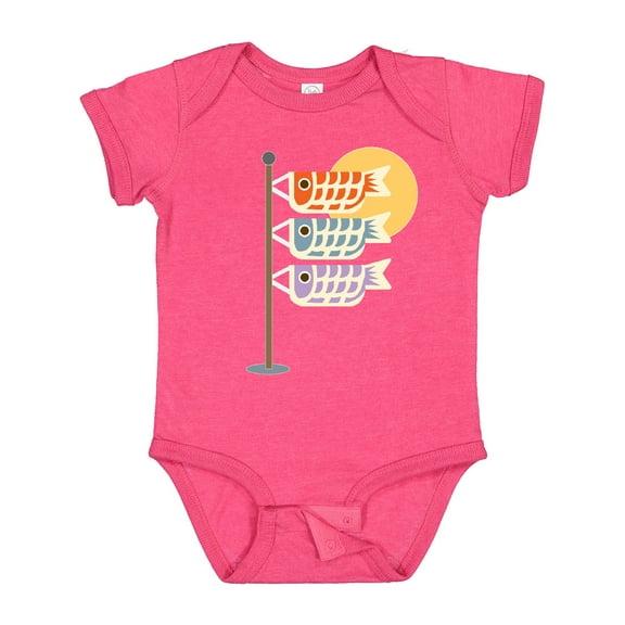 Inktastic Japanese Carp Fish Flags Boys or Girls Baby Bodysuit