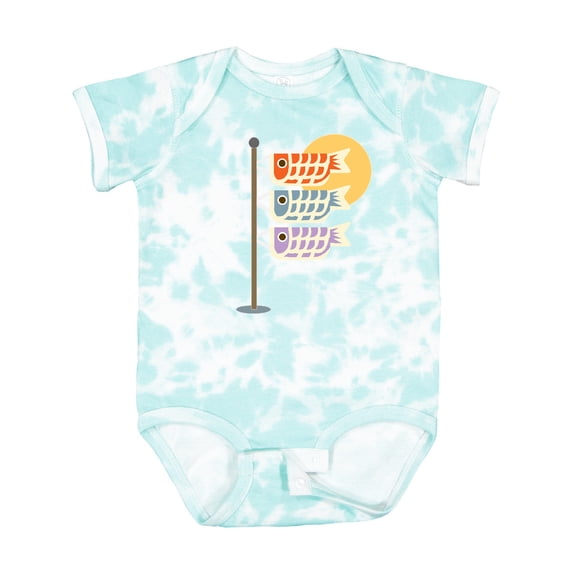 Inktastic Japanese Carp Fish Flags Boys or Girls Baby Bodysuit