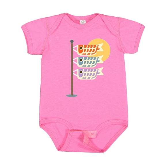 Inktastic Japanese Carp Fish Flags Boys or Girls Baby Bodysuit