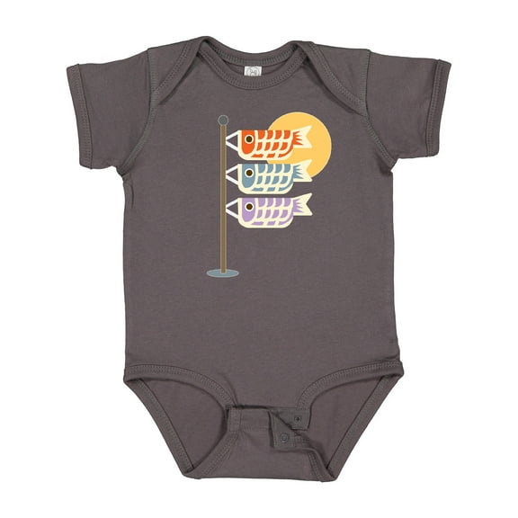 Inktastic Japanese Carp Fish Flags Boys or Girls Baby Bodysuit