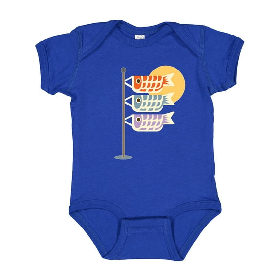 Inktastic Japanese Carp Fish Flags Boys or Girls Baby Bodysuit