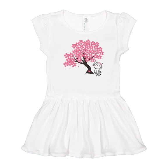 Inktastic Japanese Cherry Tree Kitty Cat Girls Baby Dress
