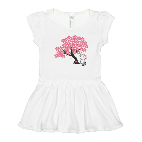Inktastic Japanese Cherry Tree Kitty Cat Girls Toddler Dress