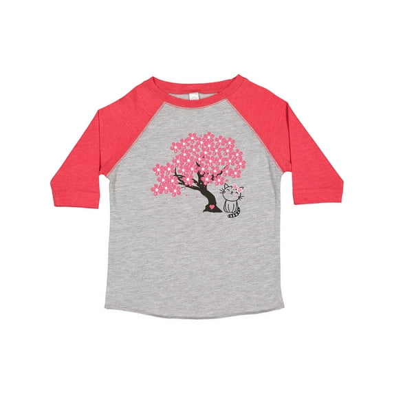 Inktastic Japanese Cherry Tree Kitty Cat Girls Toddler T-Shirt