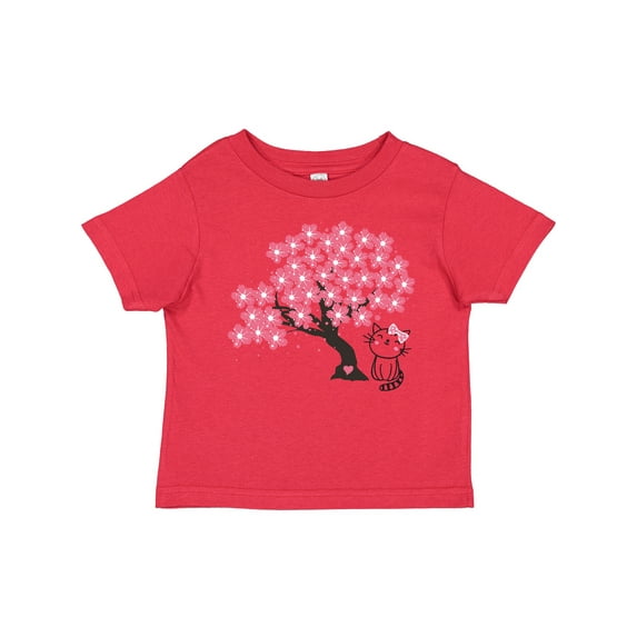 Inktastic Japanese Cherry Tree Kitty Cat Girls Toddler T-Shirt