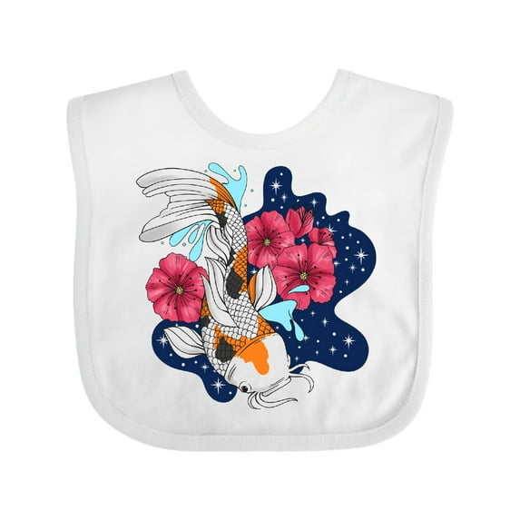 Inktastic Japanese Koi Fish Pond with Stars Boys or Girls Baby Bib