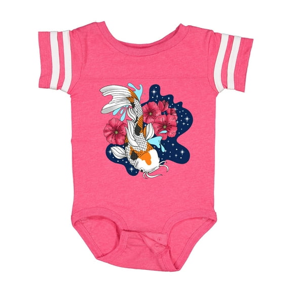Inktastic Japanese Koi Fish Pond with Stars Boys or Girls Baby Bodysuit
