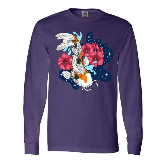 Inktastic Japanese Koi Fish Pond with Stars Long Sleeve T-Shirt