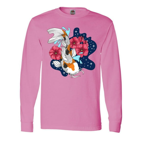 Inktastic Japanese Koi Fish Pond with Stars Long Sleeve T-Shirt