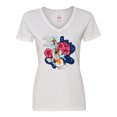 thumbnail image 1 of Inktastic Japanese Koi Fish Pond with Stars Women's V-Neck T-Shirt, 1 of 5