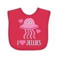 thumbnail image 1 of Inktastic Jellyfish Pink Ocean Creature Girls Baby Bib, 1 of 4