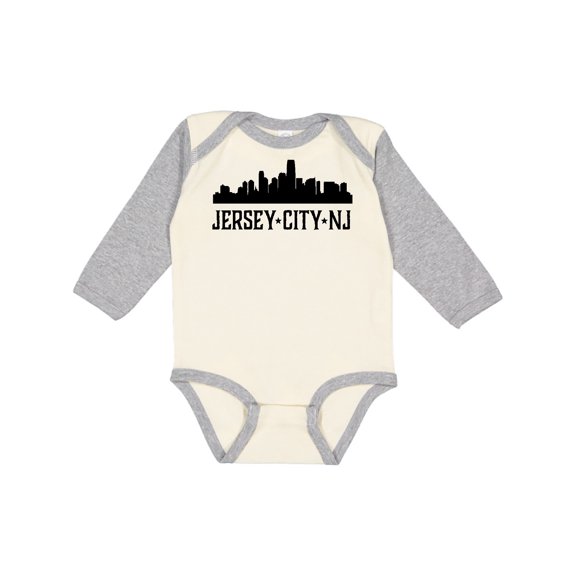 Inktastic Jersey City New Jersey City Skyline Boys or Girls Long Sleeve Baby Bodysuit