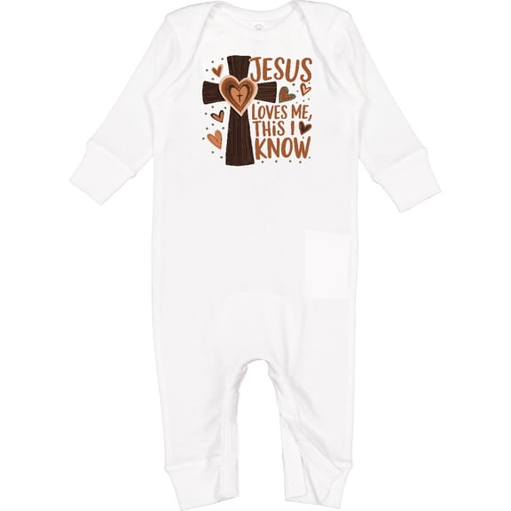 Inktastic Jesus Loves Me Baby Romper Coveralls