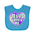 thumbnail image 1 of Inktastic Jesus Loves Me Boys or Girls Baby Bib, 1 of 4