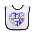 thumbnail image 1 of Inktastic Jesus Loves Me Boys or Girls Baby Bib, 1 of 4