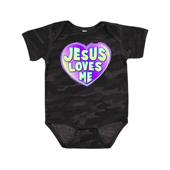 Inktastic Jesus Loves Me Boys or Girls Baby Bodysuit