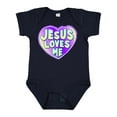thumbnail image 1 of Inktastic Jesus Loves Me Boys or Girls Baby Bodysuit, 1 of 5
