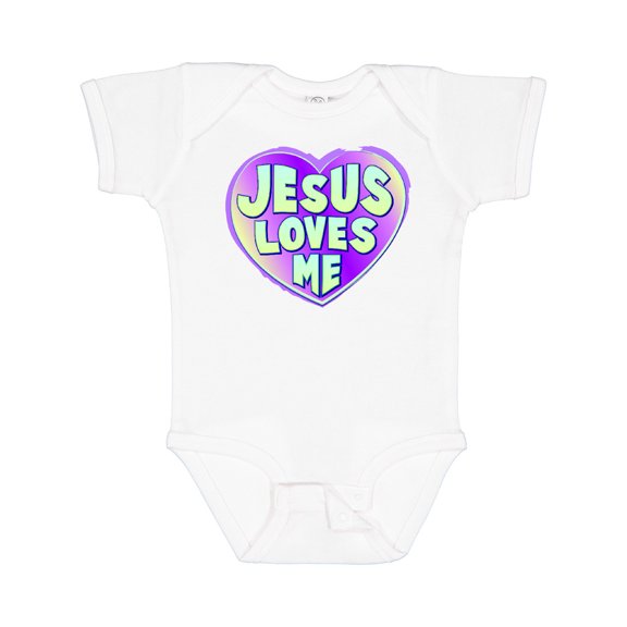 Inktastic Jesus Loves Me Boys or Girls Baby Bodysuit