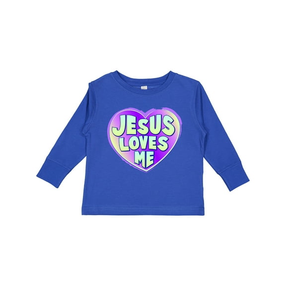 Inktastic Jesus Loves Me Boys or Girls Long Sleeve Toddler T-Shirt