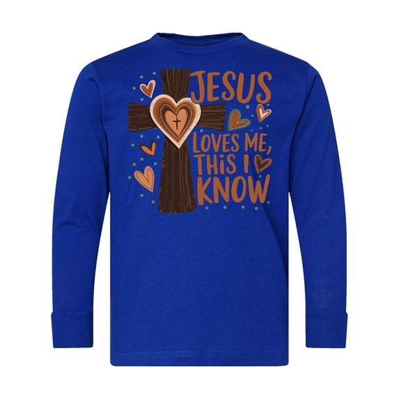 Inktastic Jesus Loves Me Christian Inspirational Long Sleeve Youth T-Shirt