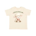 thumbnail image 1 of Inktastic Jesus Loves Me Cute Lamb Illustration Boys or Girls Toddler T-Shirt, 1 of 5