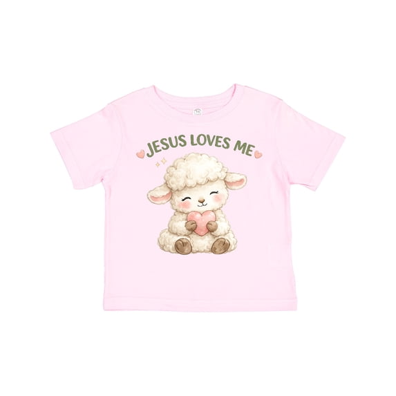 Inktastic Jesus Loves Me Cute Lamb Illustration Boys or Girls Toddler T-Shirt