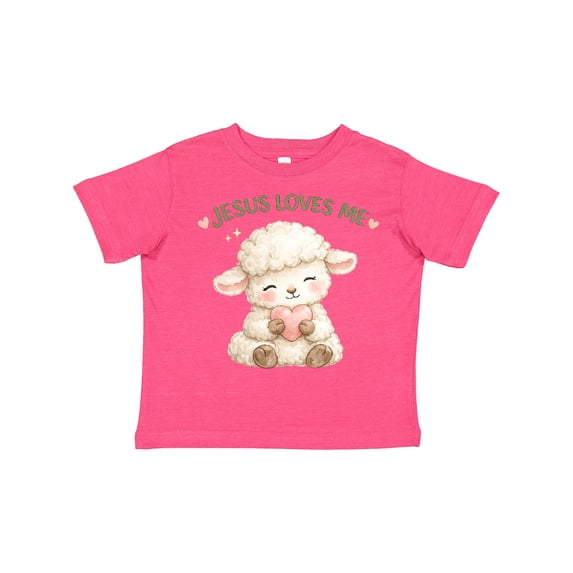 Inktastic Jesus Loves Me Cute Lamb Illustration Boys or Girls Toddler T-Shirt