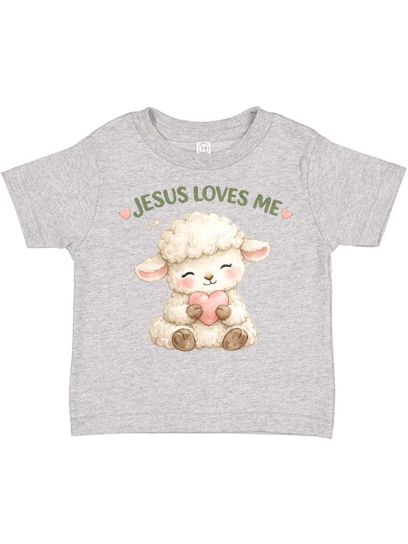 Jesus Loves Me Cute Lamb Illustration Boys or Girls Toddler T-Shirt